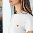thumbnail image 5 of Dalix Pixel Heart Embroidered Lightweight Relaxed Jersey Tee Summer Cute Love Womens in White XS X-Small, 5 of 5