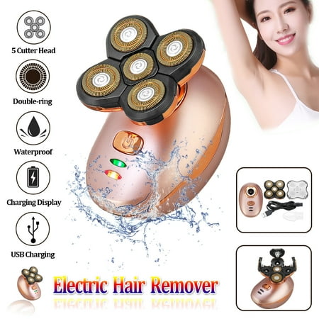 Women's 5 Head Painless Hair Remover for Leg Women Epilator Hair Removal Electric Shaver for Women's (Best Electric Shaver For Legs And Bikini Area)