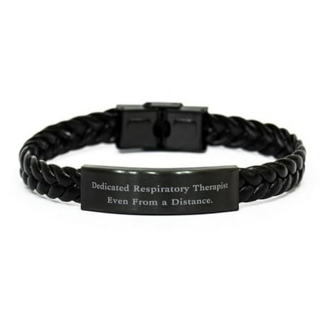 Dedicated Respiratory. Braided Leather Bracelet, Respiratory therapist Present From Friends, Funny Engraved Bracelet For Friends, Respiratory therapist gifts, RT gifts, Pulmonary gifts, Lung gifts,