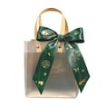 thumbnail image 2 of Kumdkd Christmas Transparent Hand-held Gift Bag with Gold Handle, 9.84x7.87 Inch Reusable Plastic Gift Box for Christmas Eve Apples, Candy, Toys, Holiday Party Favor Bags, Creative Souvenir Hand Bag, 2 of 6