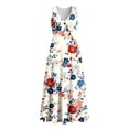 thumbnail image 5 of VBVC Women's Floral V-Neck Sleeveless Maxi Dress,Button Detail Loose Flowy Dress For Women,Ladies' Casual Patriotic Summer Sundress with Pockets,Multicolor,S-3XL, 5 of 8