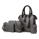 thumbnail image 1 of Set 4 Bolsas Mujer Moda Cartera Tote Abeleza Pu Color Gris, 1 of 5