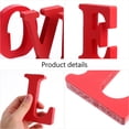thumbnail image 6 of Vosarea Wooden Love Sign Decor Red Color Simple Design for Home Office Hotels Restaurants 4 Letters, 6 of 6