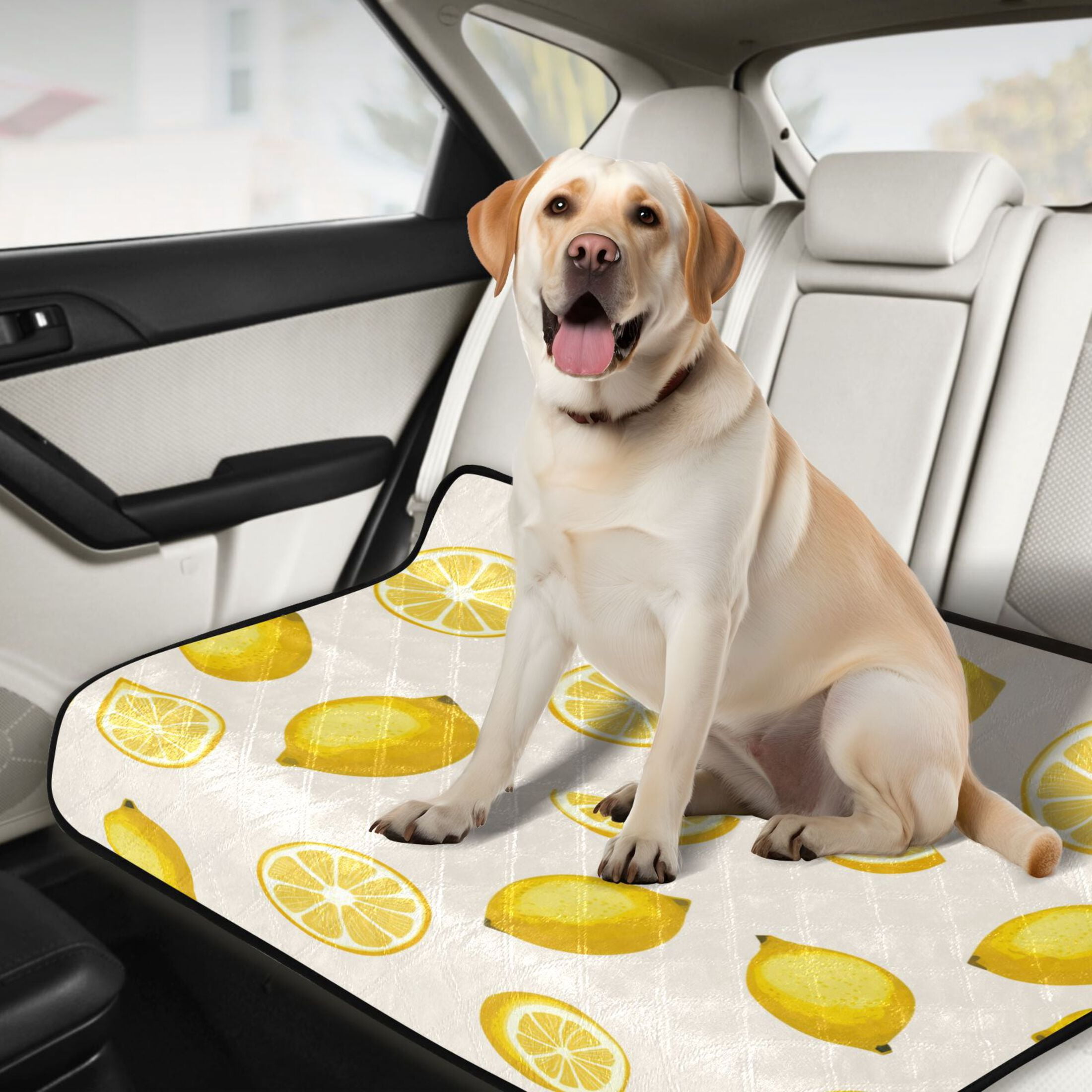 Washable Pet Pee Pads with Super Absorbent Reusable Training Pads for Dogs & Cats Yellow Lemon Pattern