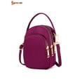thumbnail image 3 of Spencer Mini Cell Phone Purse Small Crossbody Shoulder Bag Smartphone Nylon Pouch Wallet for Women (4.7" * 2.7" * 7.1",Purple), 3 of 8
