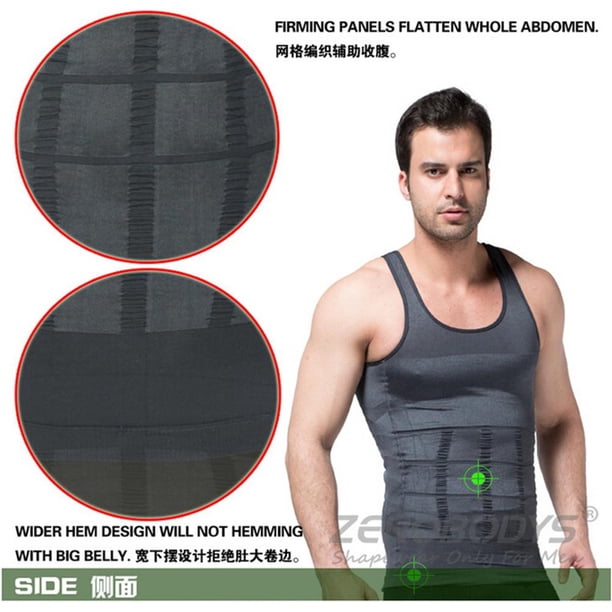 TRKIYQC Hombres Cuerpo Adelgazamiento Chaleco Pérdida de Peso Color Sólido Cuello Redondo Correr Cintura Espalda Fajas TRKIYQC moderno
