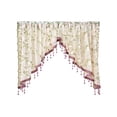 thumbnail image 2 of Flower Lace Embroidery Sheer Triangular Curtain No Punching Short Window Valance for Kitchen Bedroom Partition Doorway Light Filtering Privacy Decor, 2 of 6