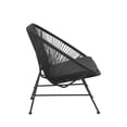 thumbnail image 3 of Linon Tallie Outdoor Loveseat Handwoven Wicker Roping Steel Frame in Black, 3 of 9