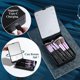 thumbnail image 3 of Travel Makeup Brush Set Foundation Powder Concealers Eye Shadows Makeup Set with LED light Mirror 14 Pcs (Purple), 3 of 4