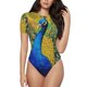thumbnail image 1 of Fotbe Peacocks Body de Mujer con Cuello Redondo y Mangas Cortas, Sin Mangas Ajustado, Suave, Cómodo y Básico-X-Large, 1 of 7