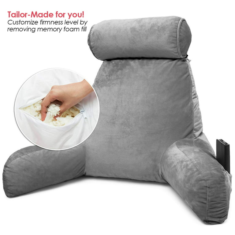  Reading Pillow-Bed Rest Pillow with Detachable Neck