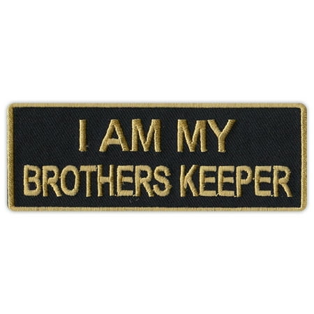 Good Motorcycle Jackets Motorcycle Jacket Embroidered Patch - I Am My Brother's Keeper (Black/Gold) - 4