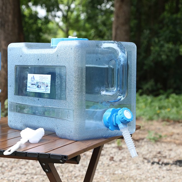 Cubo de agua al aire libre con grifo Sin fugas Tanque de agua para viajes de campamento (18L)