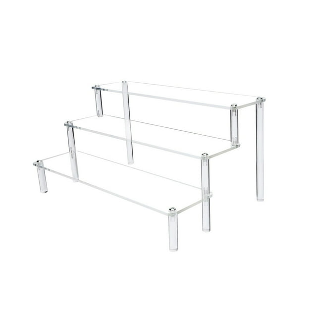 2/3/4/5-Tier Acrylic Display Rack 11.81x12.4in Clear Trapezoid Shelf for Jewelry Perfume Dolls Cosmetics Storage Organizer