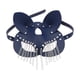 thumbnail image 5 of Máscara de borla con cadena metálica para mujer, máscara de cuero sintético, accesorio de noche a la moda, cubrebocas Azul oscuro, 5 of 7