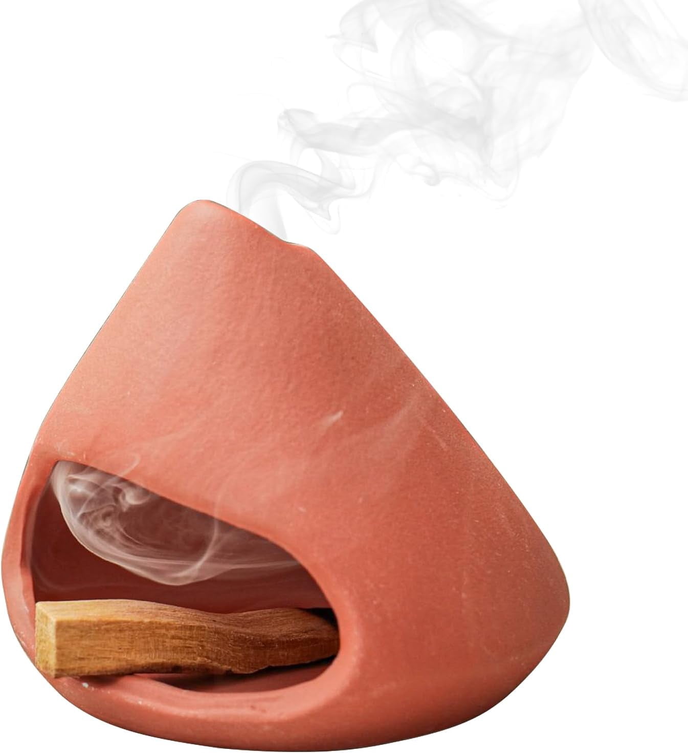 CATPAN Palo Santo Holder Ceramic Incense Burner Holder Sage Holder for Burning, Ash Catcher Mini Chiminea Unique Home Decor for Meditation/Yoga (Red)