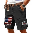 thumbnail image 2 of GrmtClth Mens American Flag Print Cargo Shorts 2026 Patriotic 4th Of July Summer Short Breathable Multi-Pocket Short Pants Trendy Outdoor Trouser Black 3XL, 2 of 4