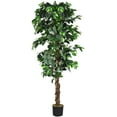 thumbnail image 1 of Patiojoy Artificial Ficus Silk Tree Faux Potted Greenery Ficus Plants Decorations, 1 of 6
