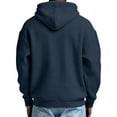 thumbnail image 3 of Qwertyu Men's Waffle Knit Full Zip Up Hooded Sweatshirt Casual Solid Color Long Sleeve Pullover Hoodie with Zipper Dark Blue XL, 3 of 3