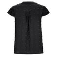 thumbnail image 5 of Women 2025 Summer V Neck Blouse Ruffle Short Sleeve Swiss Dot Flowy Shirts Dressy Casual Wrk Business Shirts Tops, 5 of 7