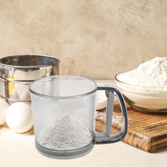 MERRYHAPY Stainless Steel Handheld Flour Sifter Double Layer Round Baking Sieve Powder Tool for Home and Kitchen Use