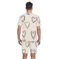 thumbnail image 6 of joogoo Men's Pajama Set Hearts Drawn V-Neck Pj Shorts Set 2 Piece Loungewear Sleepwear XL, 6 of 7