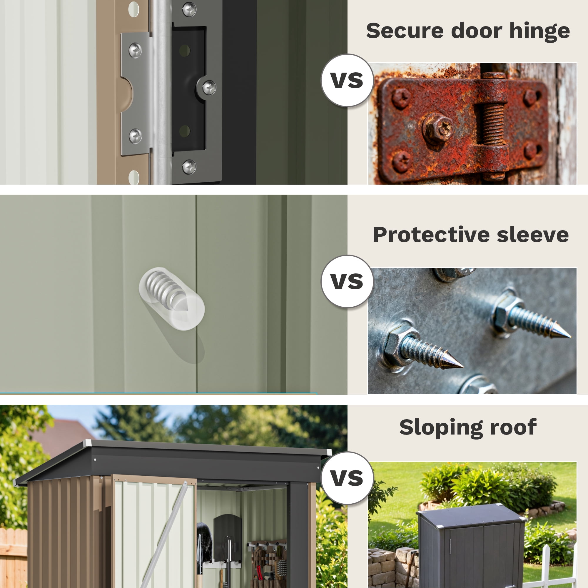 Devoko 5×3 ft.Patio Metal Shed, Lockable Garden Shed for Outdoor Backyard Patio Storage