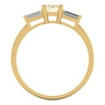 thumbnail image 4 of Clara Pucci 14K Yellow Gold 0.8ct Morganite Three-Stone Ring for Women, 4 of 8