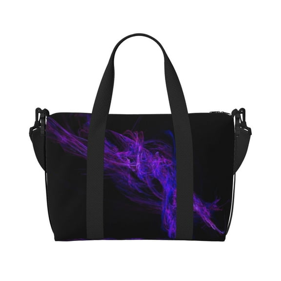 Travel Duffle Bag Black Purple Abstract Weekender Overnight Gym Tote Shoulder Bag Workout Duffel Bag For Women Men