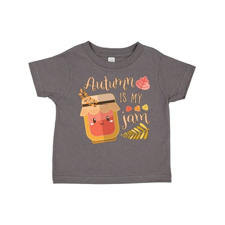 

Inktastic Autumn Is My Jam with Cute Jar and Fall Leaves Gift Toddler Boy or Toddler Girl T-Shirt