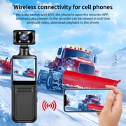 4K Body Camera with 180° Rotating Lens, 4K WiFi Action Camera Mini Video & Audio Pocket Camera, Wearable Camera for Outdoor Sport, Bike, Travel, Work