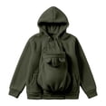thumbnail image 3 of Pet Pouch Hoodie for Women, Sherpa Fleece Pet Carrier Hoodie with Zippered Kangaroo Pouch, Oversized Warm Sweatshirt with Side Pockets, 3 of 8