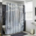 thumbnail image 6 of Xipuska Grey White Christmas Shower Curtain - Water Repellent Fabric Shower Curtains Washable, Xmas Tree Forest Snowflake Decorative Polyester Cloth Bathroom Curtains Modern Bath Decor 66"x72", 6 of 6