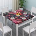 thumbnail image 3 of Square Tablecloth with Elastic Edges 34 * 34 Inch Pioneer Waterproof Red Flower Beautiful-01 Table Cover Washable Indoor and Outdoor for Party Kitchen Dinner Banquet Patio Picnic, 3 of 6