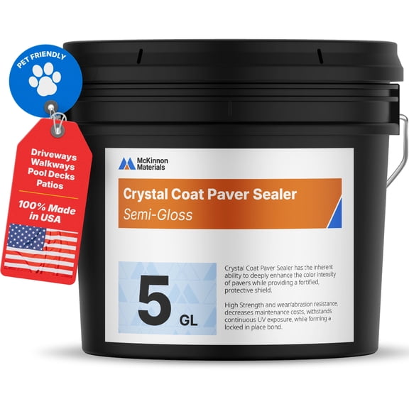 McKinnon Concrete and Paver Sealer 5 Gallon, Penetrating Semi-Gloss Wet Look Sealer for Brick, Stone, Natural Stone, Outdoor and Indoor Use, UV Resistant