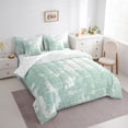 thumbnail image 4 of Manfei Aqua Marine Chic Abstract 7-Piece Twin Bedding Sets for Adult, Oil Printing Bedding Comforter Set, Mid Century Artwork Reversible Sheet Sets, Luxury Bedroom Decor, 4 of 8