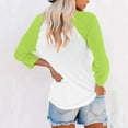 thumbnail image 4 of Hvyesh Women's V Neck 3/4 Sleeve Shirts Raglan Color Block Tunic Tees Baseball Style Loose Casual Tops, 4 of 6