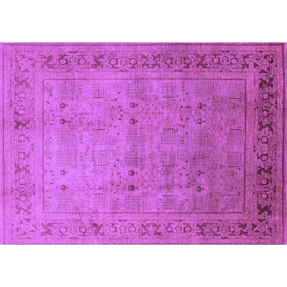 Ahgly Company Indoor Rectangle Oriental Purple Industrial Area Rugs, 5' x 7'