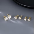 thumbnail image 5 of Solid 925 Sterling Silver Cubic Zirconia Stud Earrings for Women Teens Round CZ Stud Earrings 3 Pairs Stud Earrings Set Simulated Diamond Studs, 5 of 12