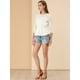 thumbnail image 2 of INSPIRE CHIC Blusas de encaje semitransparentes de cintura elástica con mangas 3/4 para mujer Camisas blanco L, 2 of 6