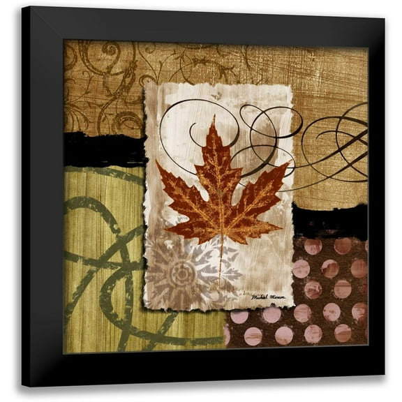 Marcon, Michael 12x12 Black Modern Framed Museum Art Print Titled - Contemporary Leaf II