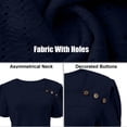thumbnail image 4 of GUACER Womens Short Sleeve Tops Fashion Round Neck with Button Eyelet Embroidery Puff Sleeve Casual Shirts, 4 of 8