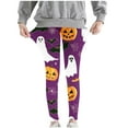 thumbnail image 5 of Girls' Halloween Leggings Pumpkin Printed Pants High Waist Stretchy Leggings for Girls 3-7Y, 5 of 6