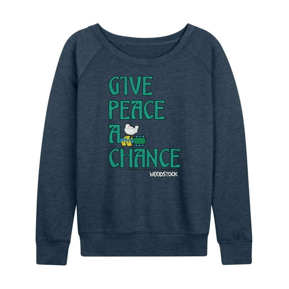 Woodstock - Give Peace A Chance - Women's Lightweight French Terry Long Sleeve Shirt