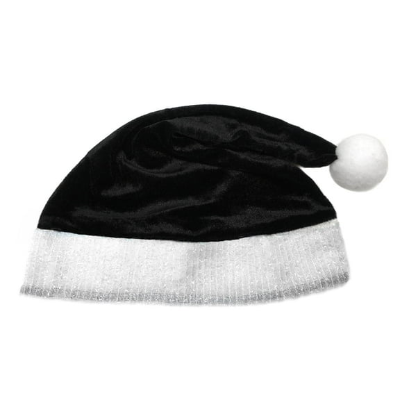 SeasonsTrading Black Plush Santa Hat - Adult Fun Holiday Xmas Christmas Costume Party Hat