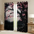 thumbnail image 2 of Cherry Blossom Curtains & Drapes 38"Wx45"L Japanese 30%-50% Blackout Curtains Night Moon Sakura Floral Window Curtains Women,Aesthetics Cherry Blossom Window Treatments, 2 of 6