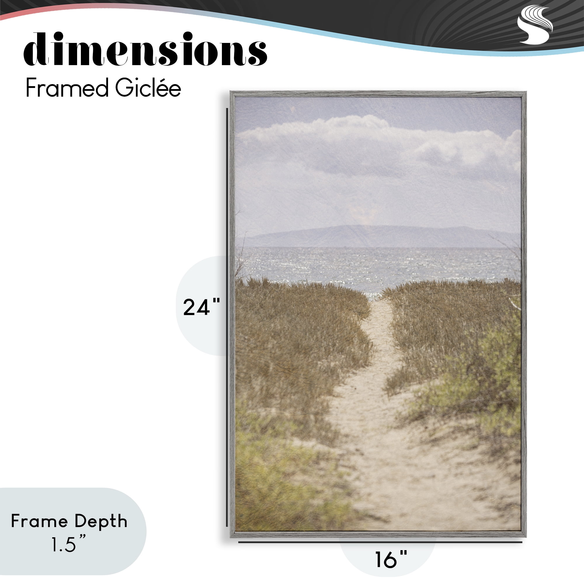 Stupell Industries Path to Misty Ocean Gray Framed Giclee Art, design by Aaron Matheson