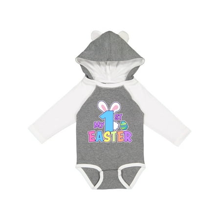 

Inktastic My 1st Easter One with Bunny Ears and Tail Boys or Girls Long Sleeve Baby Bodysuit
