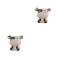 thumbnail image 1 of Transemion Gardens Beauty With Animal Planter - Eco-friendly Materials Easy To Maintain Small Ceramic Plant Pot cow 2Set, 1 of 6