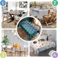 thumbnail image 5 of Blue Green Checkered Pattern Rectangle Tablecloth 60"x102",Waterproof Polyester Rectangle Table Cloth, Wipeable Spillproof Polyester Tablecloth for Dining, Camping, Indoor and Outdoor, 5 of 6